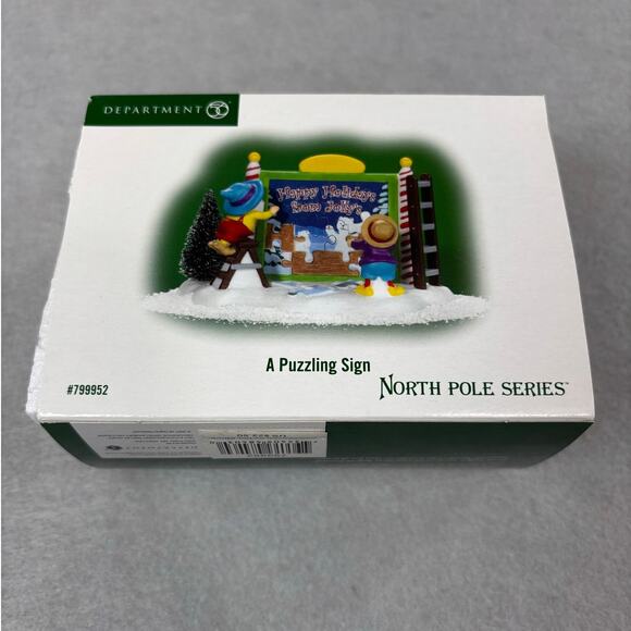 Department 56 North Pole Series "A Puzzling Sign" Accessory 799952- Retired 2007 - Picture 1 of 8